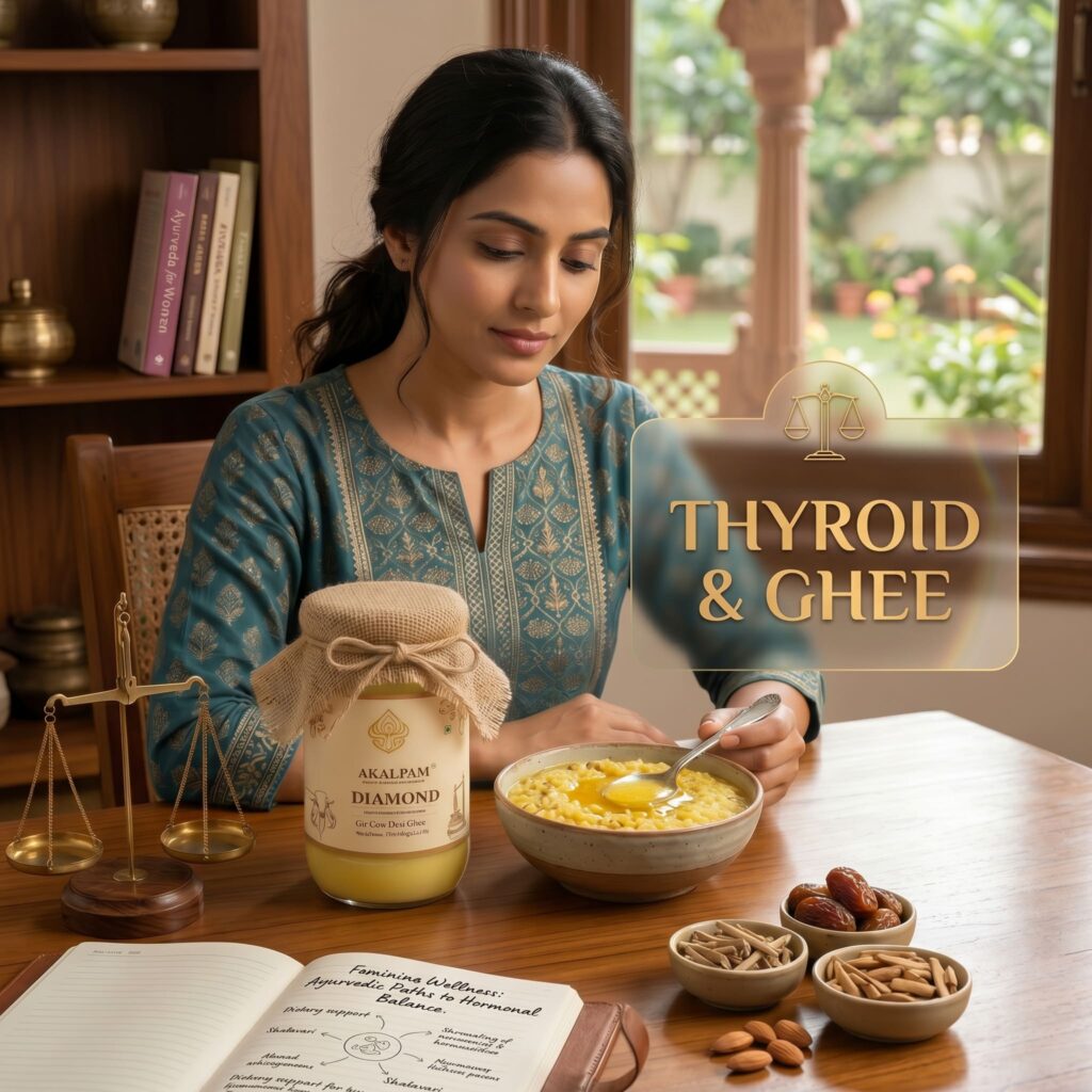 Thyroid & Ghee: Why AKALPAM Diamond Gir Cow Ghee is Doctor-Recommended for Women 1 Thyroid & Ghee: Why AKALPAM Diamond Gir Cow Ghee is Doctor-Recommended for Women
