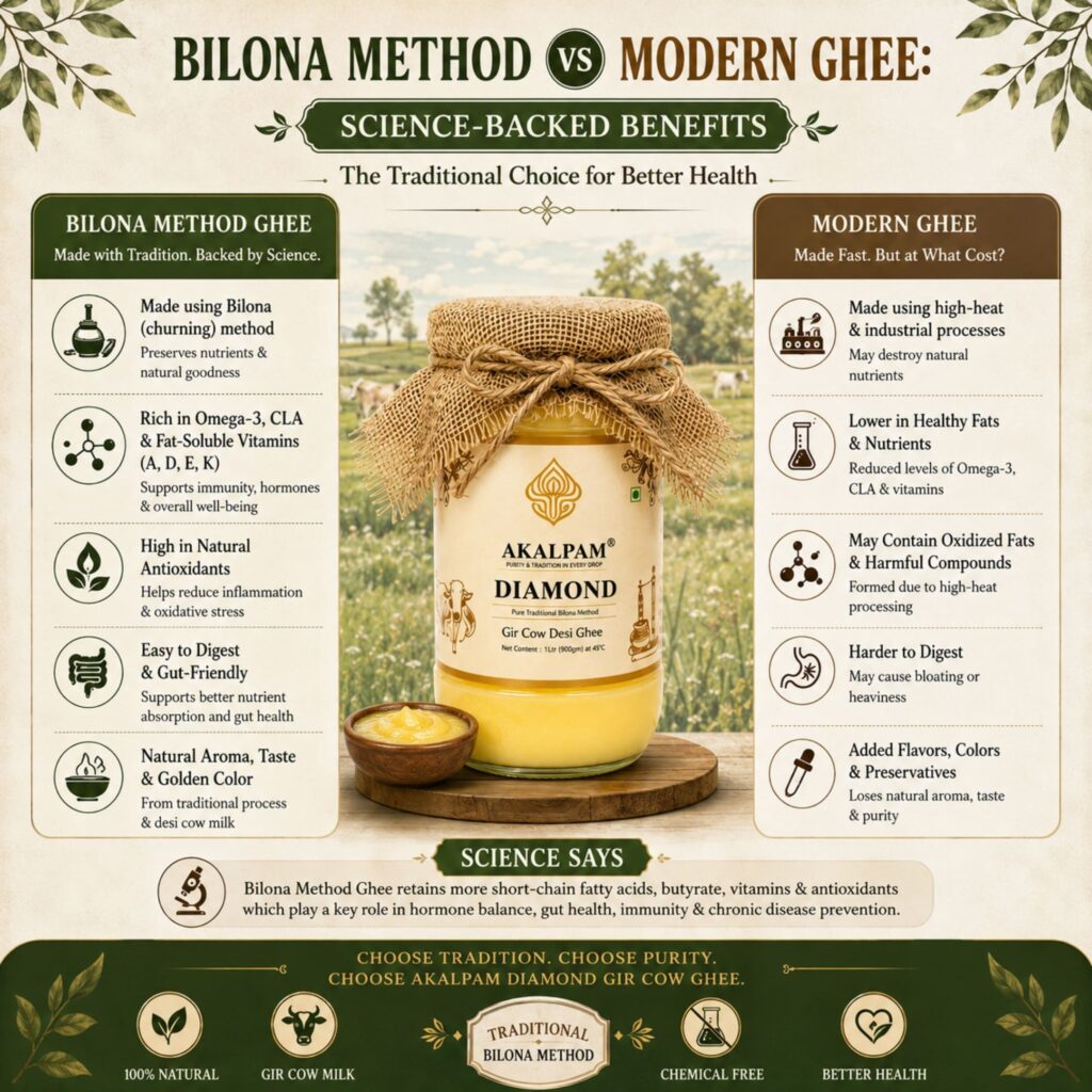 Bilona Method vs Modern Ghee Science-Backed Benefits