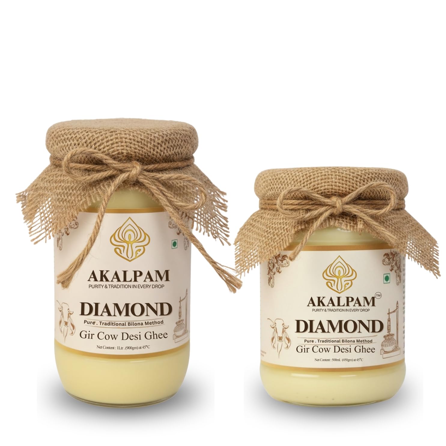 Diamond Gir Cow Ghee Combo (1L + 0.5L)