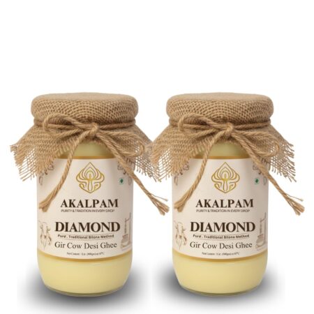Akalpam Pure A2 Gir Cow Desi Ghee – Traditional Bilona Method, Healthy & Natural – Pack of 2