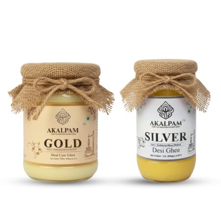 Gold Desi Cow Ghee 500ml & Silver Buffalo Desi Ghee 1L